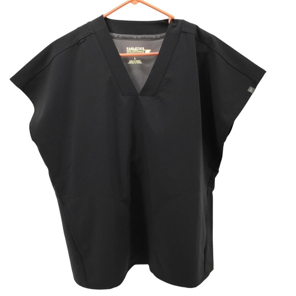Fabletics 360 Built in Bra Oversized Scrub Top Onyx Dark Grey Large Nursing